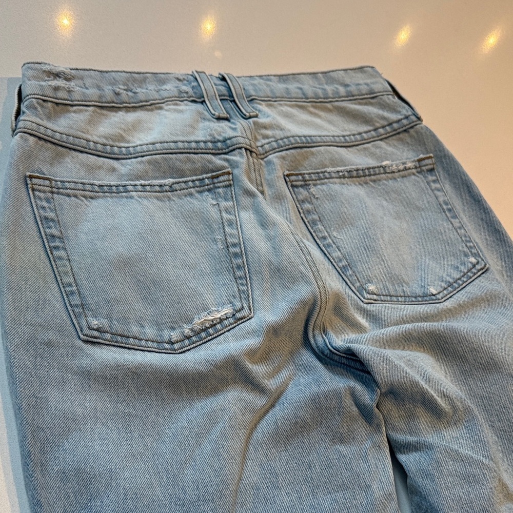 Frame Denim Le High N’ Tight Cropped Mini Boot Jeans, Rossum 2yr Rips, Size 25 - Picture 7 of 12